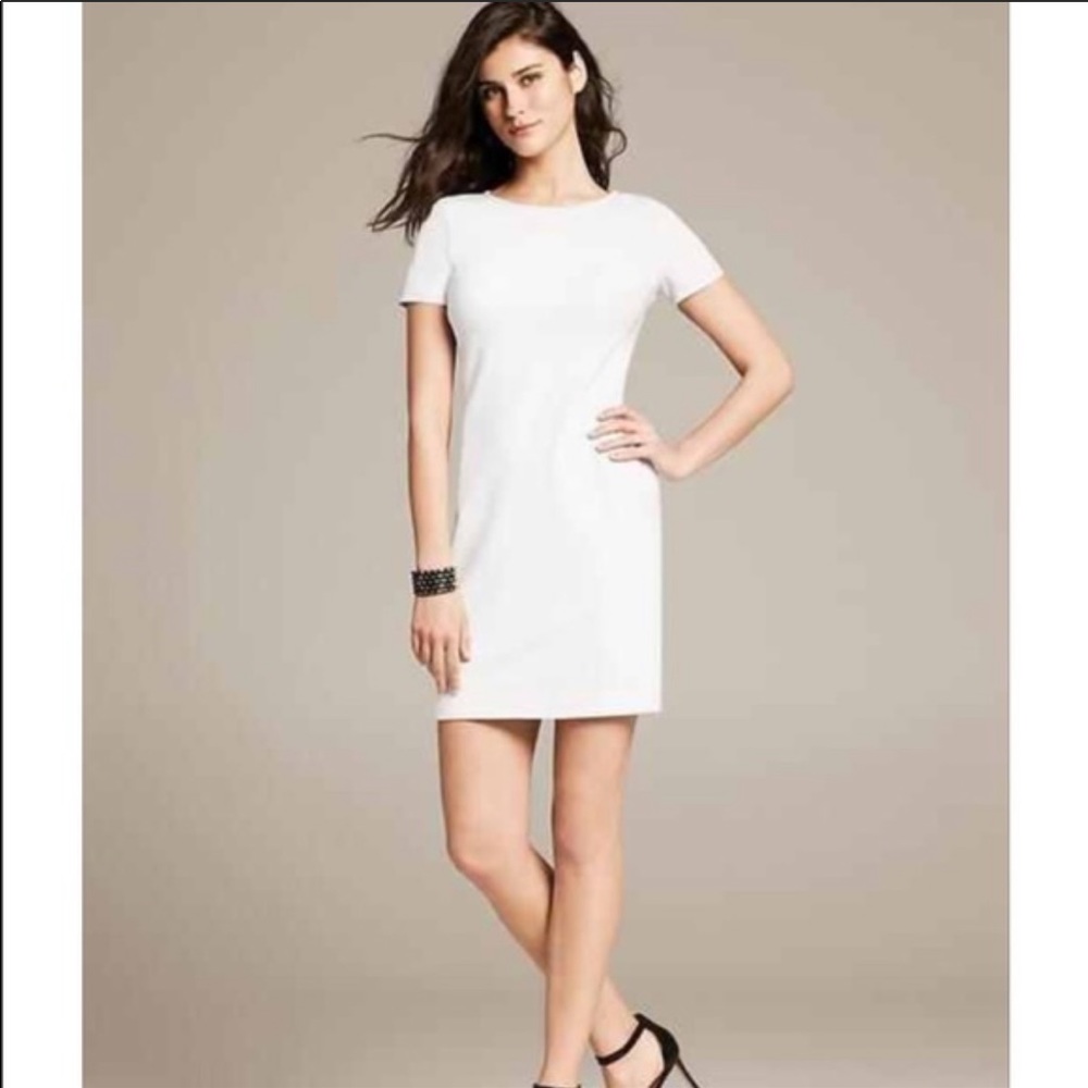 Banana Republic Dress w/Chic faux leather sleeves